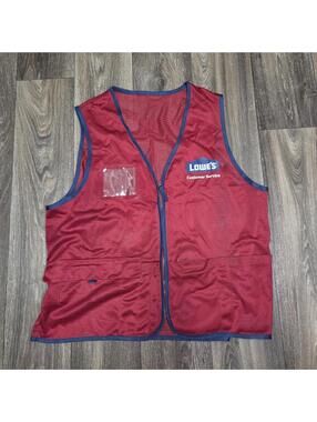 Lowes Customer Service Vest Adult L ? Red Employee Uniform
